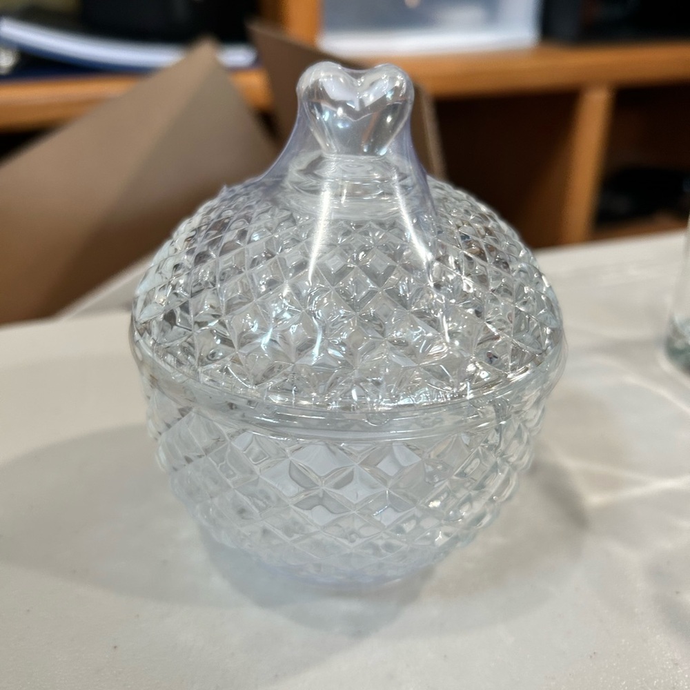 Elegant Clear Glass Candle Holder - Candle